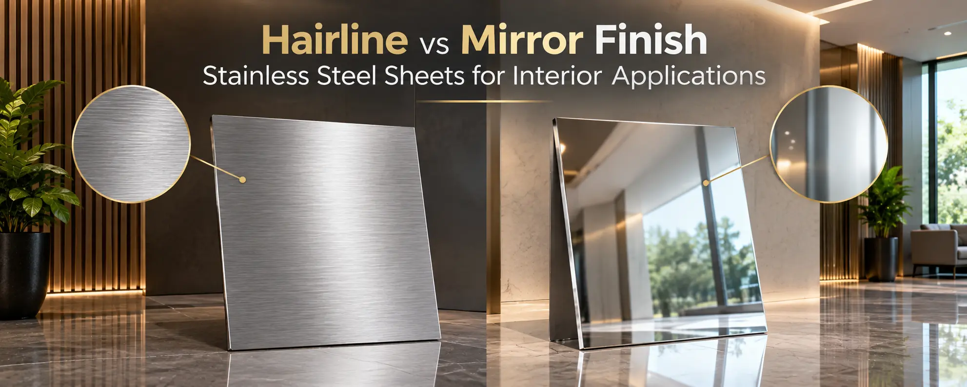 Hairline vs Mirror Finish Stainless Steel Sheets for Interior Applications